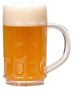 benderstore Boccale da birra da 300 ml, set da 6 pezzi, con manico, trasparente, riutilizzabile, con taratura in plastica policarbonato, prodotto in Germania (6)