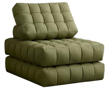 CLLBANT Klappbares Schlafsofa, Gästesofa-Sessel für den Boden, gepolstertes Gästebett für den Boden, ausklappbare Chaiselongue für Wohnzimmer, Schlafzimmer, Büro (Farbe: Schwarz-A) (Grün A