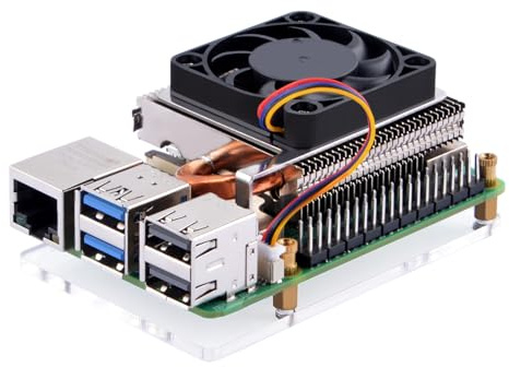 GeeekPi Ultra Thin ICE Tower Cooler für Raspberry Pi 5, Aluminium Aktiver Kühler mit 40x40x7mm PWM-Lüfter für Raspberry Pi 5 4GB/8GB/16GB