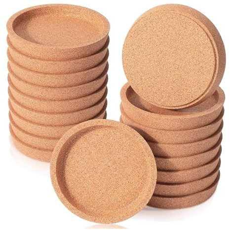 18 Posavasos de Corcho a Granel, portavasos Redondo de 4 Pulgadas, Posavasos de Corcho a Prueba de Fugas for Bebidas, Posavasos absorbentes Reutilizables