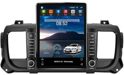 Android 11 2 Din car radio 9.5'' digital media receiver for Citroen Jumpy 3 SpaceTourer Peugeot Expert Toyota Proace 2016-2021 with Bluetooth hands-free system, FM radio, rear view camera