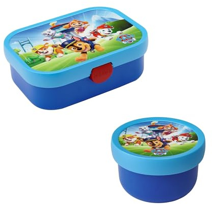 Mepal | Caja de frutas y bento para niños | Campus meets Fruits | Apto para lavavajillas y libre de BPA | 300 y 750 ml | Con compartimentos, tenedor y cierre de clip | Perfecto para aperitivos y