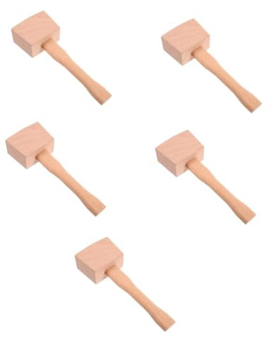ULTECHNOVO 5pcs Dead Blow Mallet Hammer Stubby Carpenter Mallet for Wood Woodworking Hand Tool Wooden Hammer for Woodworking Projects