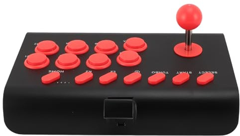 Garsent Fight Stick Joystick, Kabelloser Bluetooth-Kampfspiel-Controller mit Turbo-Makro-Programmierung, Kampfspiel-Tastatur für für Android, PC, für für für