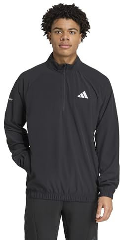 adidas Men's Train Essentials Woven Full-Zip Hooded Track Top, Black, Large