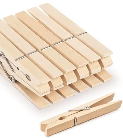 Confezione da 12 mollette grandi in legno da 10,2 cm, resistenti, per appendere vestiti, arte, artigianato, foto