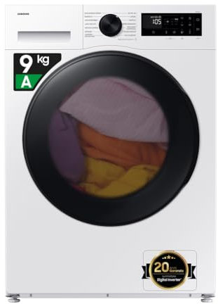 Samsung Lavasciuga Crystal Clean Slim WD90DG5G34BE, 9+5 kg, Wifi, Ecobubble, Vapore Igienizzante, AI Energy Mode, Carica Frontale, 60L x 85H x 48P cm