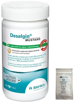 Easypiscine Algicide Bayrol Desalgin Mustard - 1,5 kg + 12 Tests OFFERTS 7 en 1