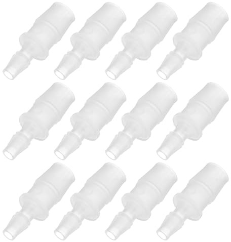 PATIKIL 12 Pcs 1/4 a 1/2 Accesorios De Manguera De Plástico con Púas Kit | 1/2 Pcs, Reductor De Tubo Adaptadores De Tubería Unión Empalme, Para Sistema De Aire Gas Tubo De Acuario Bomba