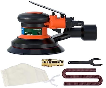 Poliermaschine, Exzenterschleifer Pneumatischer Exzenterschleifer, Luftschleifer, 125 mm/150 mm Vakuum-Exzenter-Polier-/Schleifmaschine, pneumatische Werkzeuge zum Schleifen, Polieren(5 In Vacuum Sand