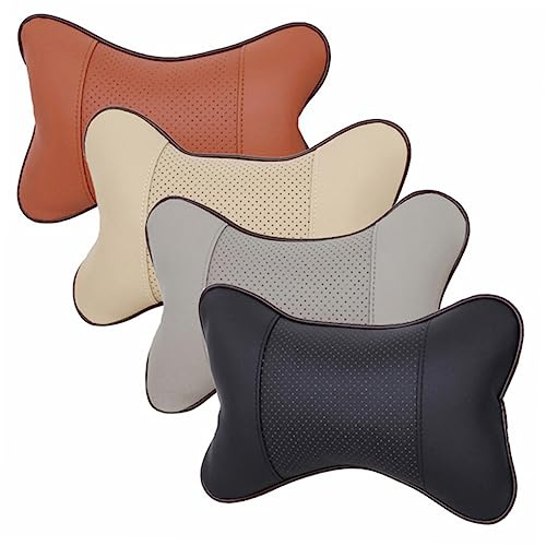 QUMIIRITY Cojín Cervical Transpirable para Coche Gris Diseño Ergonómico Almohada para Reposacabezas De Automóvil Soporte Firme y Cómodo para Viajes