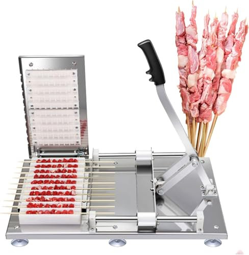 Machine à brochettes de Viande, 49 Trous en Acier Inoxydable pour Barbecue, boîte à Kebab, Outil de Cuisine Manuel pour Barbecue, kit de Fabrication de brochettes