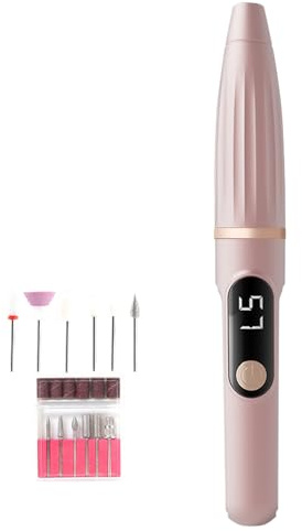 Elektrisk nagelfil för flickor - manikyr och svarv pedikyr set för elektriska naglar | 300 MAh elektrisk nagelpolerare, bärbart uppladdningsbart verktyg med digital display för pedikyr salt