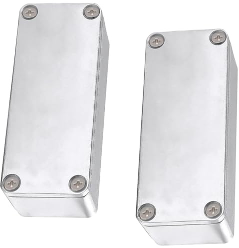 LKRXW 2 Stück 1590A Gitarren Effektpedal Gehäuse Stompbox Aluminium-Druckguss-Gehäuse Elektronik Projektgehäuse Metall Druckguss Alu Gehäuse Gitarreneffektpedal 92mmx38mmx31mm