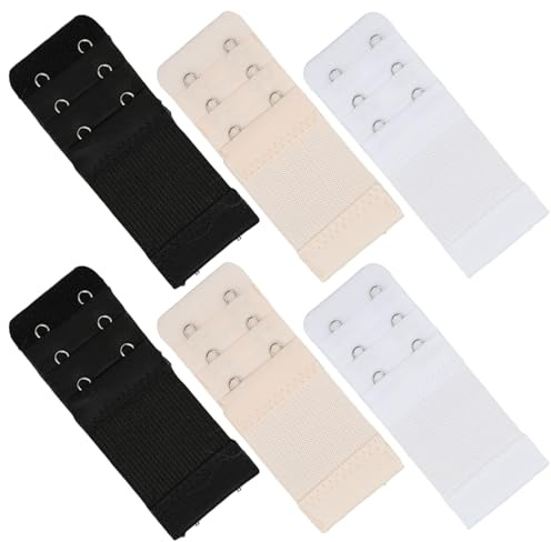 pawpoem 6 Pezzi Prolunga per Reggiseno da Donna 3 Ganci 3 File Estensibile per Biancheria Intima Estensore, Estensore Reggiseno, Ganci Reggiseno, Allunga Reggiseno per Gravidanza e Comfort