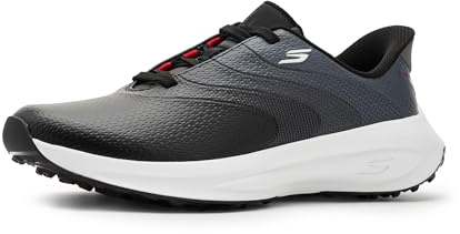 Skechers Hombre Go Golf Mens Synthetic Upper Lace Up Spike Less Golf Shoe Slip-In Entrenador, Black, 42.5 EU