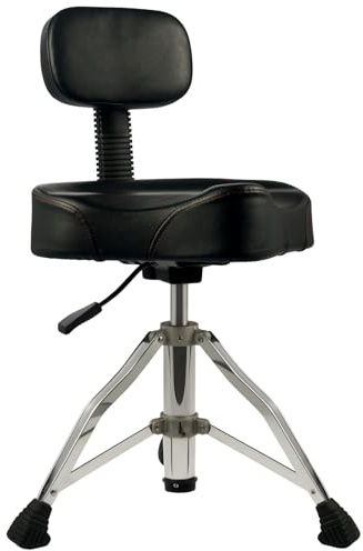 Drum Stool with Backrest Hydraulic Adjustable Height (71.5-86cm) Drum Throne Double-braced Drum Chair Removable Drum Stool for Adult Drummers Guitar Players