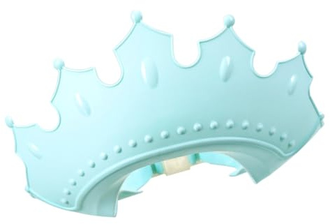 Beaupretty Verstellbare Shampoohaube mit Augenschutz und Ohrenschutz Weiche Badekappe in Kronenform für Junge Mädchen und Kleinkinder Praktischer Schutz Beim Haarewaschen