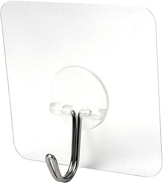 LIFKICH 12 Stück Teiliges Transparenter Starker Selbstklebender Wandhaken mit Nahtlosem Klebeband Langlebig und Rückstandsfrei Entfernbar für Küche Schlafzimmer und Wohnzimmer