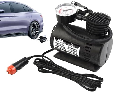 Neumáticos Para Automóviles De Bomba De Aire: Compresor Ligero Portátil, Inflador De Presión Digital | Herramienta De Emergencia Inalámbrica Compacta, Dispositivo De Viaje Rápido Y Seguro Para Bicicl