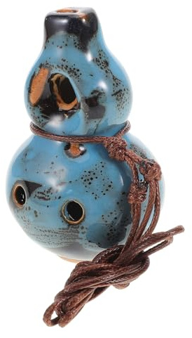 DECOMELODY Ocarina de Cerámica Azul con Instrumento Musical Tono C para Relajación y Narración Sonido