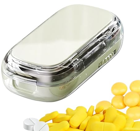 Tablettenteiler Medikamententeiler - Tragbares Tabletten Schneidwerkzeug,Wöchentlicher Pillenschneider-Organizer für Zuhause, Geschäftsreisen, Krankenhaus, Schule, Camping, Arbeit, Krankenschwestern,