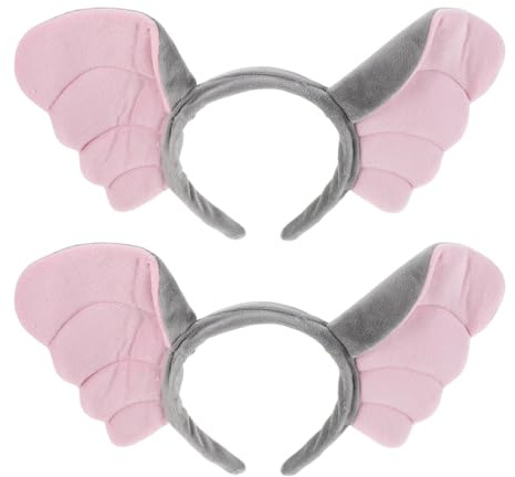 BESPORTBLE 2pcs Halloween Elephant Ears Headbands Lightweight Soft Animal Cosplay Hair Hoops for Women Party Dress Up Accessories Comfortable Fit