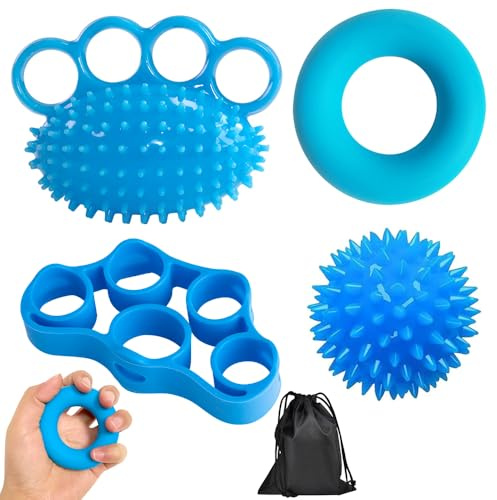 Kinfezlon 5 Stück Handtrainer Fingertrainer Ball, Handübungsball, Fingertherapieball, mit 4 Stärken – Griffstärkung und Flexibilität, für Hände Therapie Arthrose, Kräftigung von Hand, Finger Training