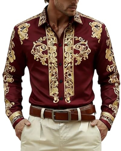 Cowboyskjorta herr västerländska skjortor cowboy kostym krage en rad fritidsskjorta män västerländska skjortor västerländsk cowboy skjorta långärmad snap broderi skjortor västerländsk skjorta för