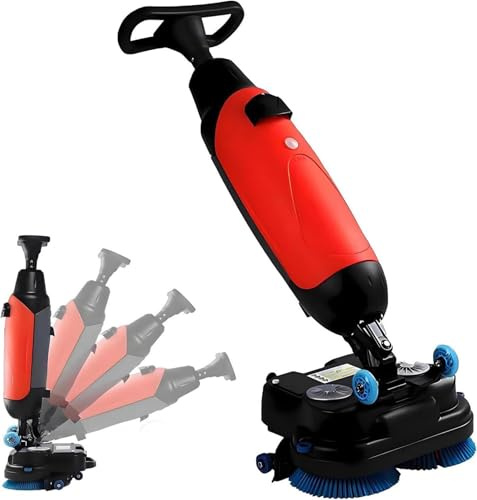 Máquina limpiadora de suelos inalámbrica, pulidora de doble cepillo con tiempo de funcionamiento de 2 horas, giro de 360° para limpieza profunda de suelos de madera dura, azulejos y mármol