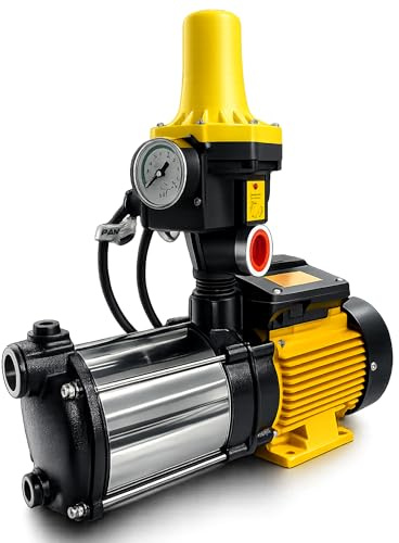 Grupo de Presión de Agua 0.55 kW - 0.75 CV Automático con Controlador – Bomba de Agua Presurizadora Doméstica para Casa, Jardín y Riego, Sistema Automático de Presión · Fluvia