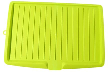 BSTCAR Vassoio Scolapiatti da Appoggio in Plastica, Scolapiatti Rettangolare, per Posate, Frutta e Verdura, 46x30 cm (Verde)