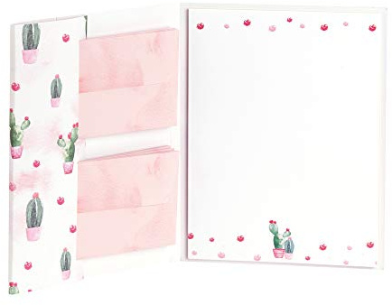 Rössler 11731293000 - Briefpapierpack „Kaktus“, 185 x 250 mm, 10 Blätter & 10 Briefumschläge
