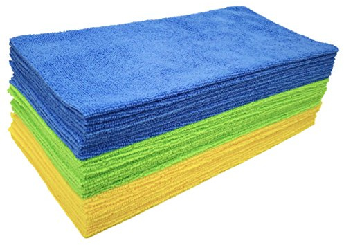 POLYTE Microfibre Cleaning Cloth Ultrasonic Cut, 35.6x35.6 cm, 36 Pack
