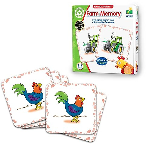 The Learning Journey My First Memory Game - Farm Memory - 20 Card Matching Memory Game - Educational Toddler Gifts for Boys & Girls Ages 2 and Up - Award Winning Learning Toy, Multi