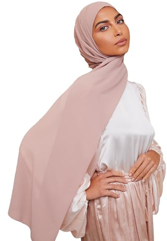 Voile Chic Non-Slip Premium Chiffon Hijab Scarf for Women - Lightweight Head Scarf Wrap for Full Coverage and All Day Comfort