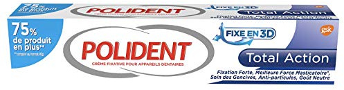 Polident – Crème Fixative – pour Prothèses Dentaires Partielles ou Complètes – Total Action – 70g