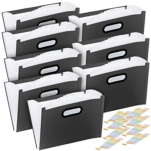 General Office Akten-Ordner: 8er Pack Kunststoff-Aktenordner mit 13 Fächern, Register & Tragegriff (Konferenzmappe, Ringbuchmappe, Mappe)