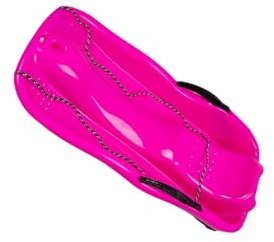 POXZSFX Slittino da neve per famiglie, robusto giocattolo invernale con freni e maniglie sicuri, slitte da neve doppie, realizzate in PETG, resistenti e, Rosa Rossa, 86mx40x15cm