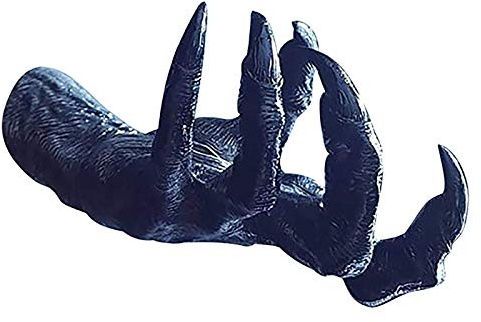 Wlabe Diable Flétrie Vieille Sorcière Main Tenture Murale Statue Figurine, Art Corporel Résine Rétro Mur Maison Chambre Bureau Décoration (A)