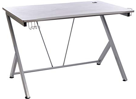 Enrico Coveri Scrivania Ergonomica Multifunzione Per PC, Gaming e Studio, Con Sistema Di Gestione Cavi e Supporto Per Oggetti e Cuffie, Per Cameretta ed Ufficio (Grigio)