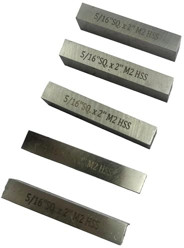 ASSORTS 5er-Set HSS M2 Schneidwerkzeug-Bits für Fliegenschneider und Drehmaschinen (5/16 Zoll Quadrat x 5,1 cm lang)