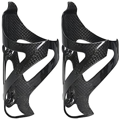 RongXuan 2 Stück Fahrrad Flaschenhalter Voll Carbon Wasserflaschenhalter Leicht Getränkhalter für Mountainbike Rennrad Glänzend