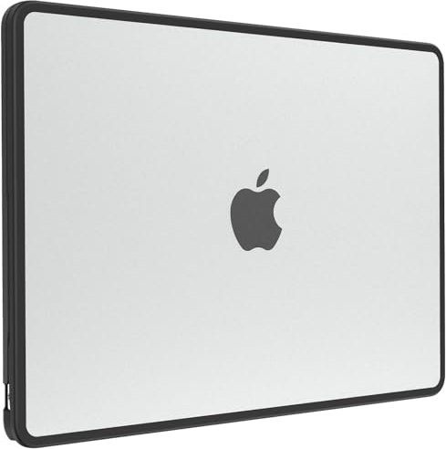BlueSwan Hülle Kompatibel mit MacBook Air 13,6 Zoll M5 M4 M3 M2 2026 2025-2022 A3449 A3240 A3113 A2681 TPU Rahmen Fingerabdruckresistente Kunststoff-Schutzhülle - (Schwarz Rand) Transparent Matt