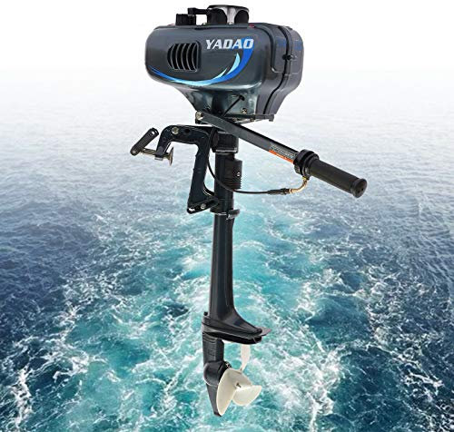 Outboard Boat Engine Motor 49CC 2 Stroke 3.5HP Petrol Boat Engine Outboard Motor Inflatable Boat Engine Dinghy Kayak 12km/h (Four Persons) CDI Boat Motors Boat Engines & Motors
