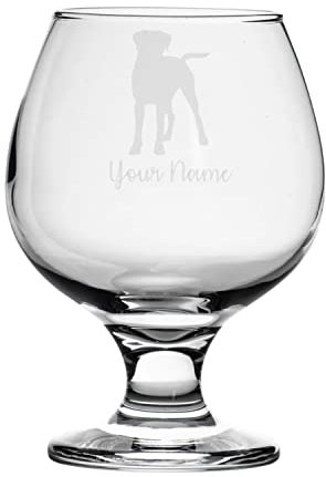 Personalised Boxer Engraved Brandy Snifter Glass, Dog Gift for Women, Gift for Men