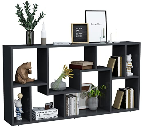 VCM Standregal 116x20x58 cm 8 Fächer Holzwerkstoff Bücherregal | Stauraum für Bücher und Aktenordner - Büro oder Wohnzimmer - Bücherfreunde - Für mehr Ordnung im Alltag