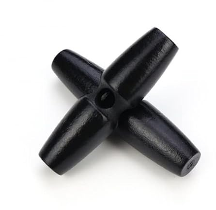 12 Stück Knebelknöpfe schwarz 30mm Knebel 1 Loch länglich Knöpfe Keilknöpfe zum annähen nähen basteln - Jackenknöpfe Mantelknöpfe