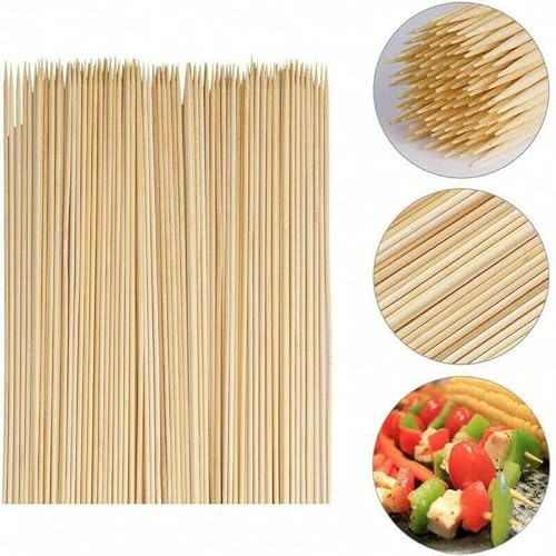 RANASONS 150 Bamboo Skewers Sticks Wooden Skewers Sticks for Chocolate Fountain, BBQ，Kabob, Appetizer, Cocktail and Fruit 10 INCH (25cm)