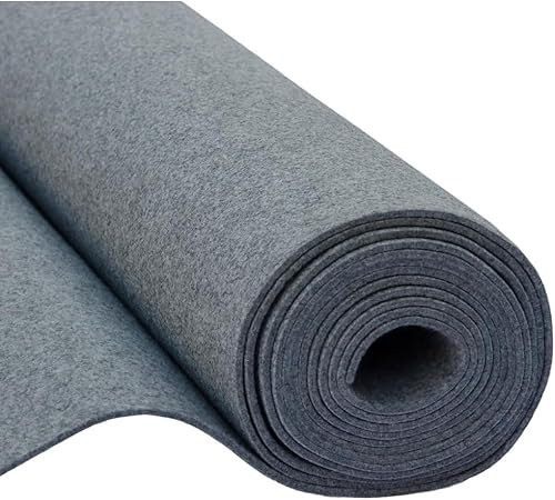 Fabreco Soft Filz Meterware 3mm Dicke (150 x 50 cm) | Weicher Filzstoff Meterware | Filz zum Basteln, Dekoration & DIY | Bastelfilz 3mm für Polster, Tischläufer, Filzmatte & Filzunterlage (Grau)